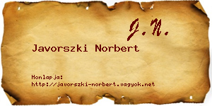 Javorszki Norbert névjegykártya